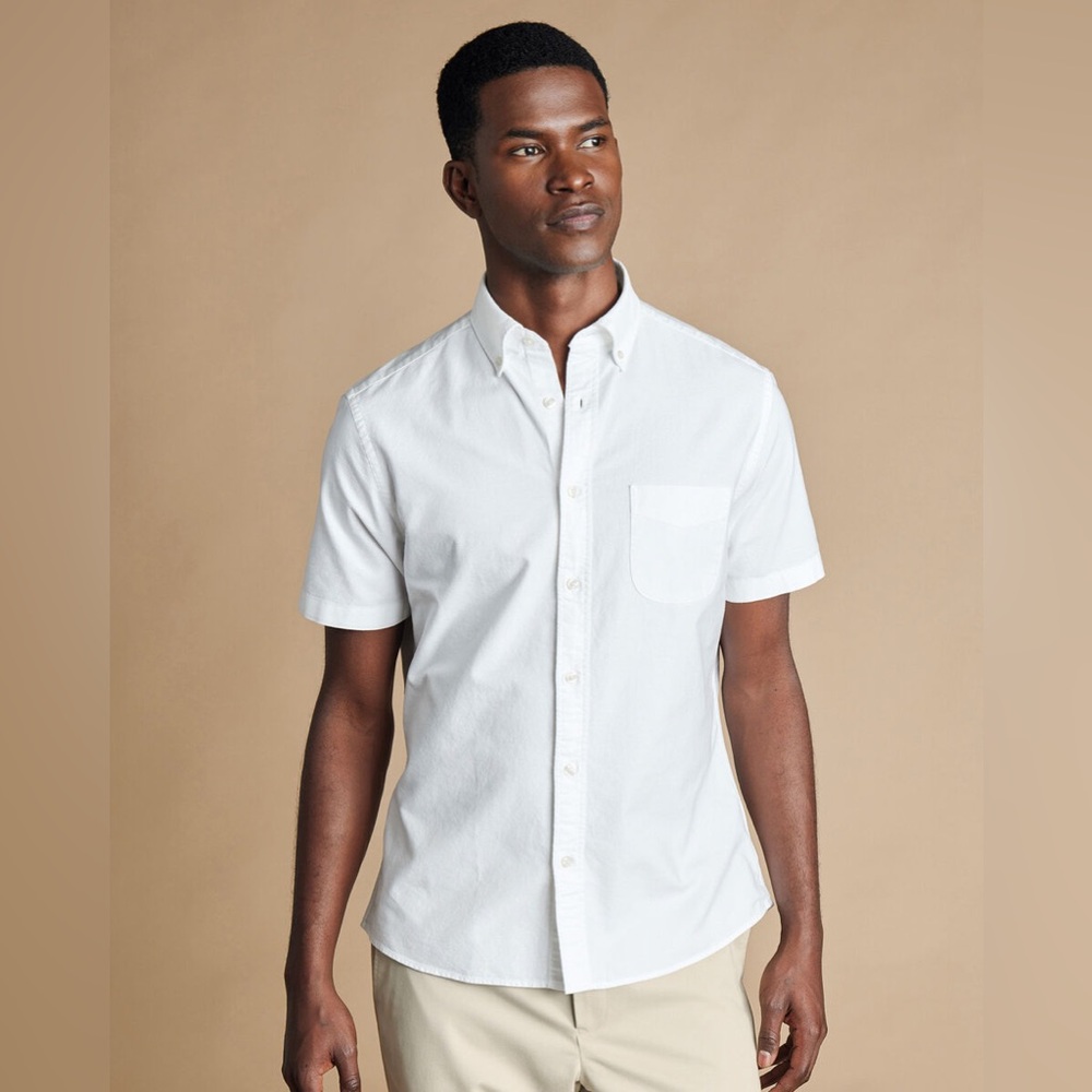 ADONIS White Cotton Short Sleeve Button Down Formal Fancy Dress Shirt Neck 14.5 - Picture 1 of 16
